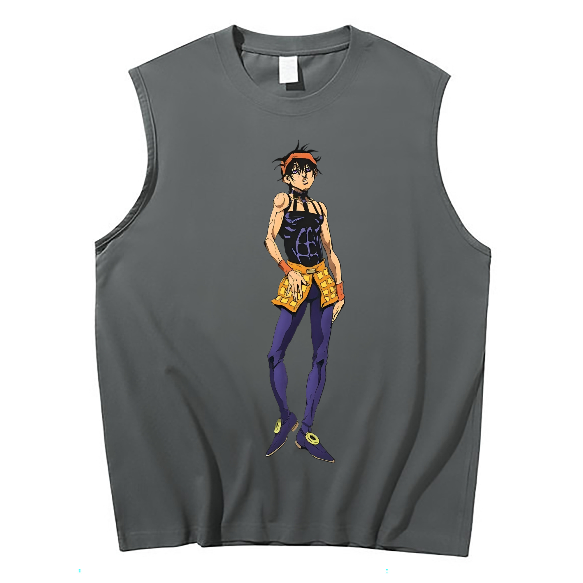 （画像用） ジョジョの奇妙な冒険 ナランチャ?ギルガ JoJo's Bizarre Adventure Narancia Ghirga コットン100％タンクトップ（フロントプリント）